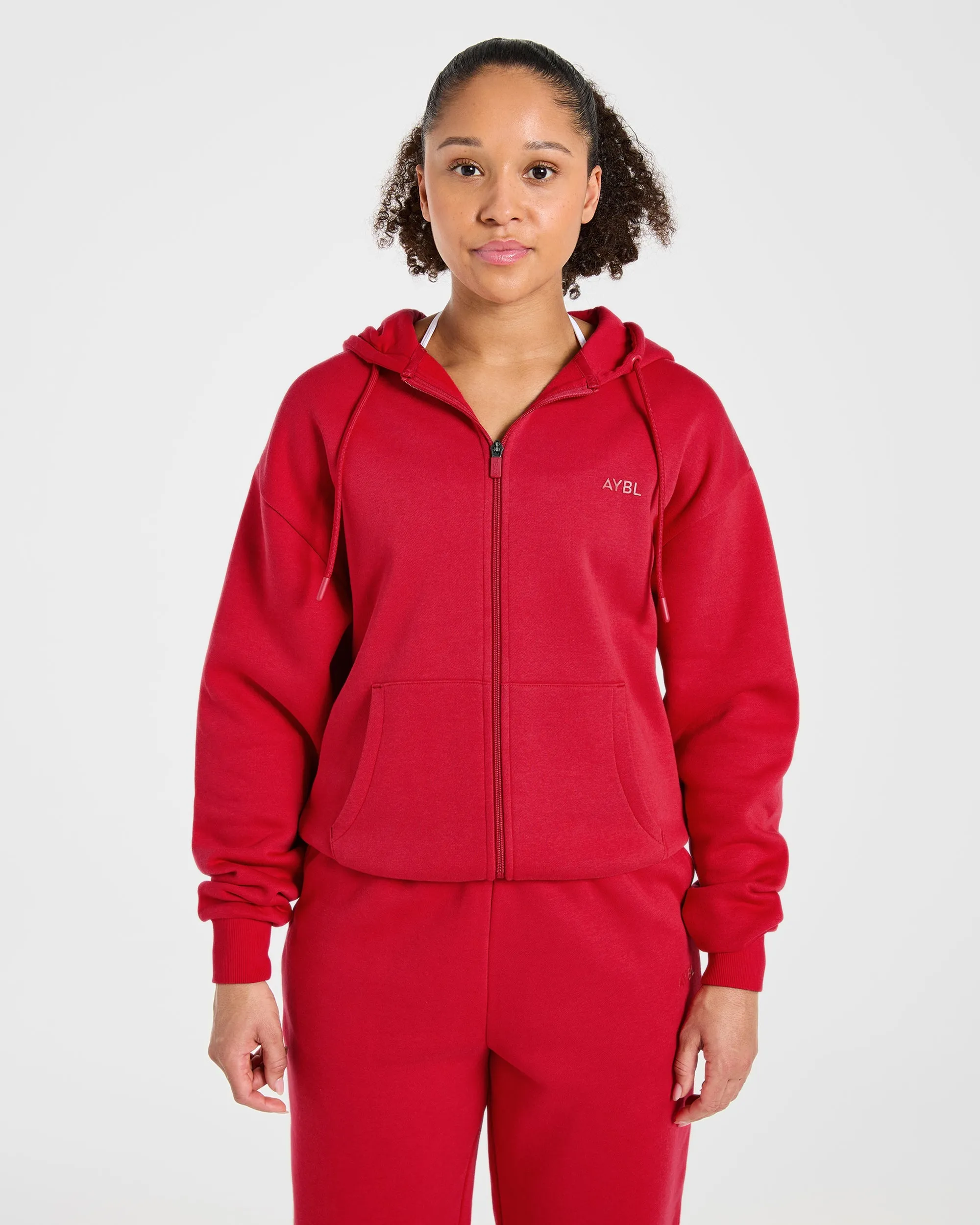 Lifestyle Oversized Zip Up Hoodie - Red sold by AYBL