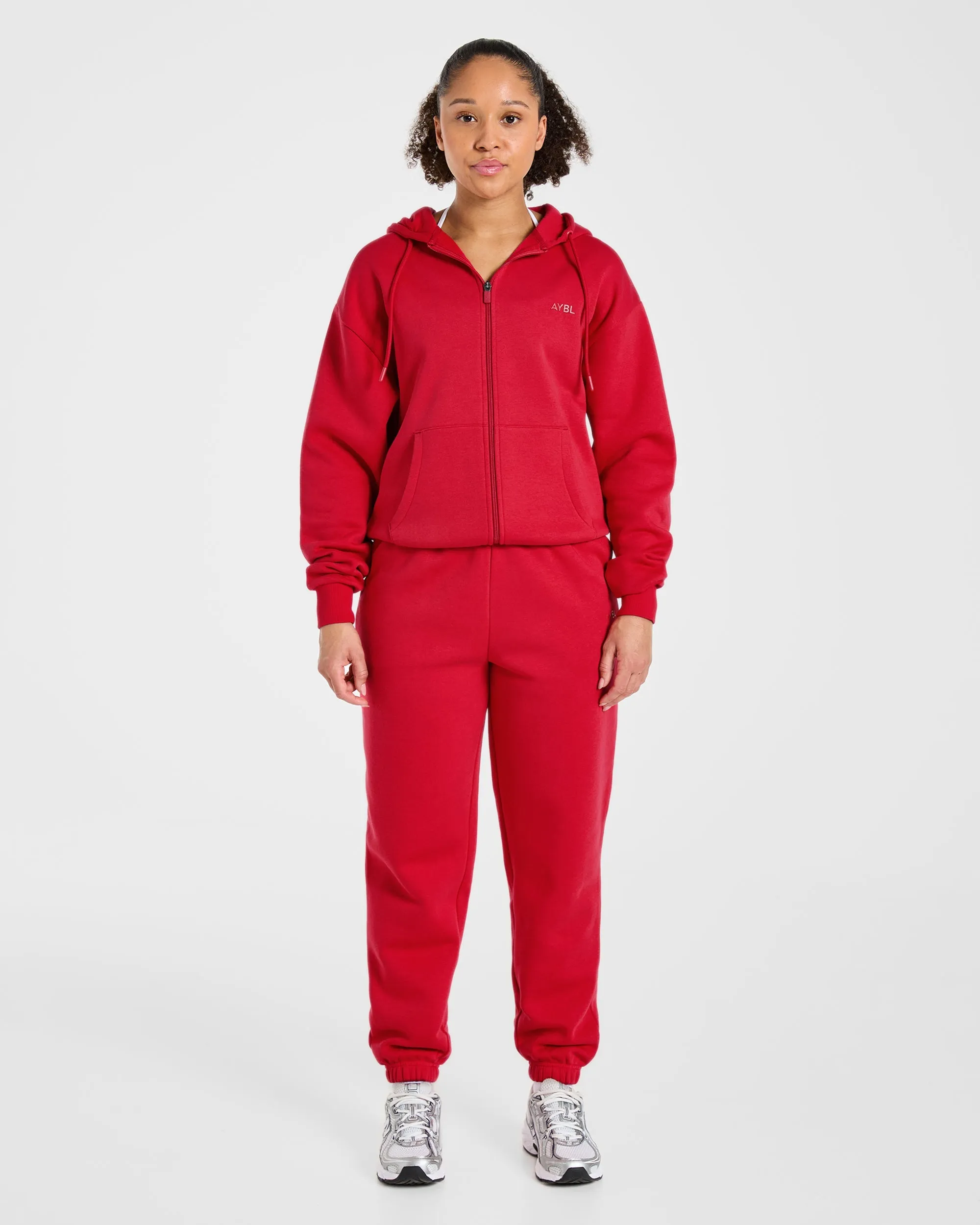 Lifestyle Oversized Zip Up Hoodie - Red sold by AYBL product image thumbnail 3