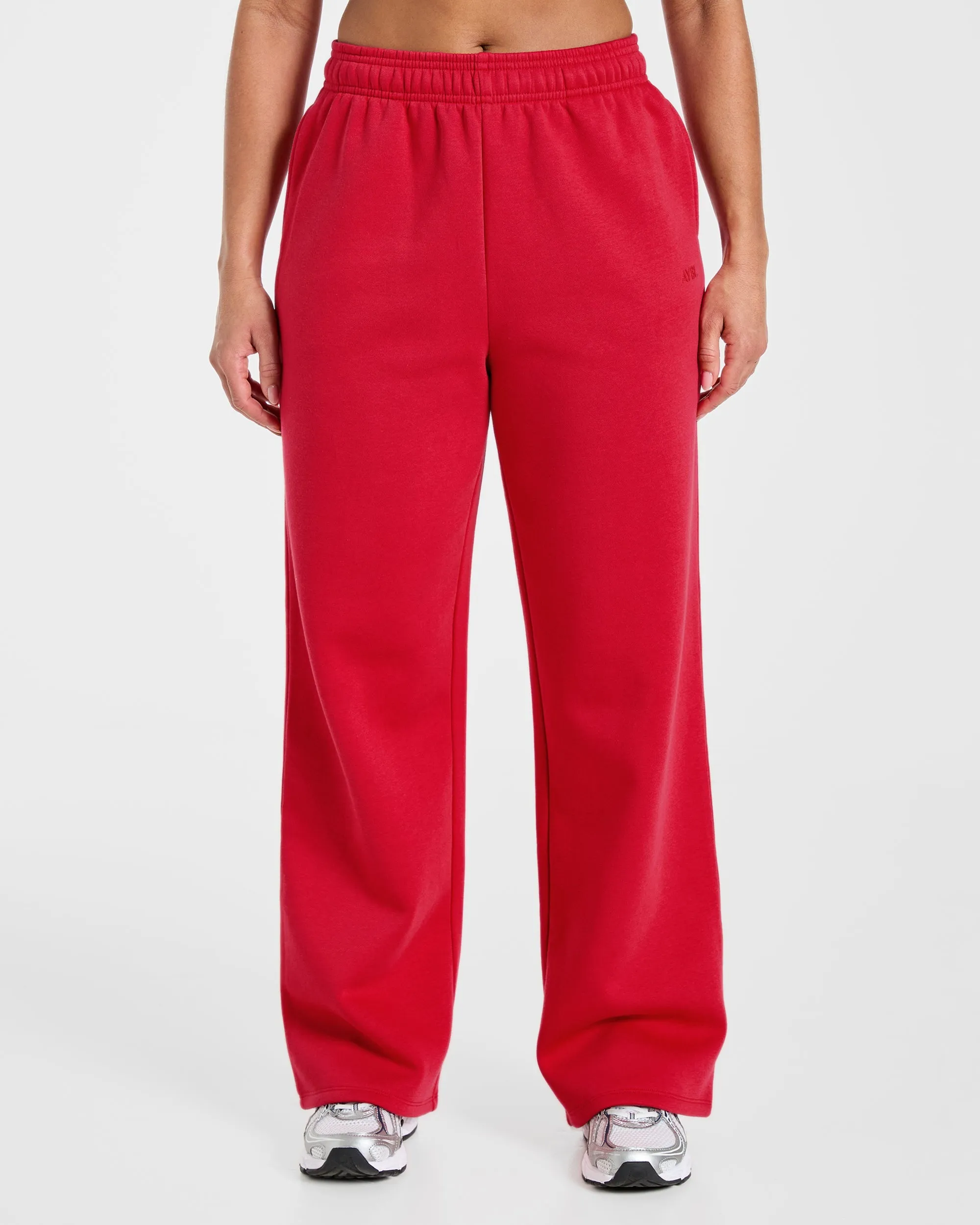 Lifestyle Oversized Straight Leg Joggers - Red sold by AYBL