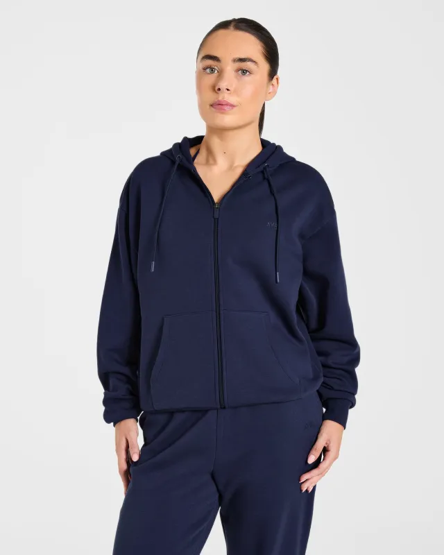 Lifestyle Oversized Zip Up Hoodie - Navy made by AYBL