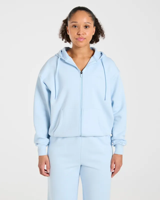 Lifestyle Oversized Zip Up Hoodie - Spring Blue made by AYBL