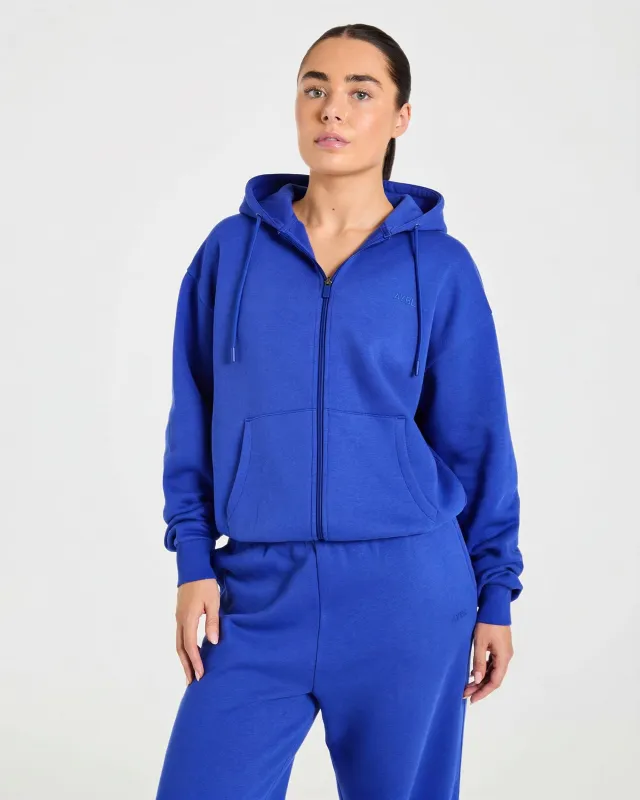 Lifestyle Oversized Zip Up Hoodie - Cobalt made by AYBL