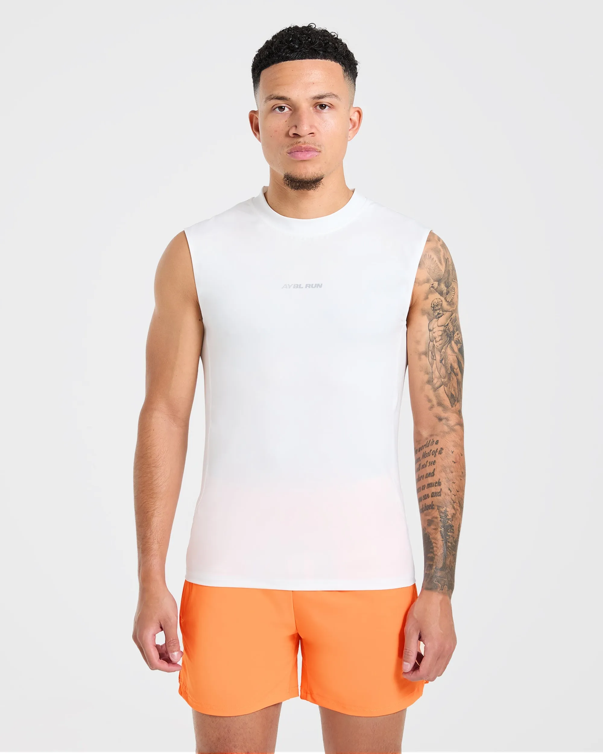 Run Slim Tank - White sold by AYBL