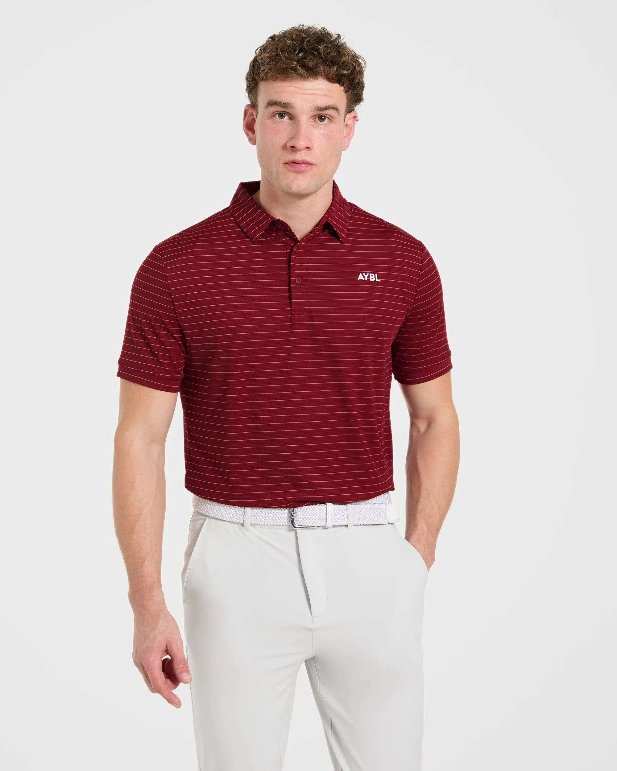 Classic Stripe Polo - Burgundy Red sold by AYBL