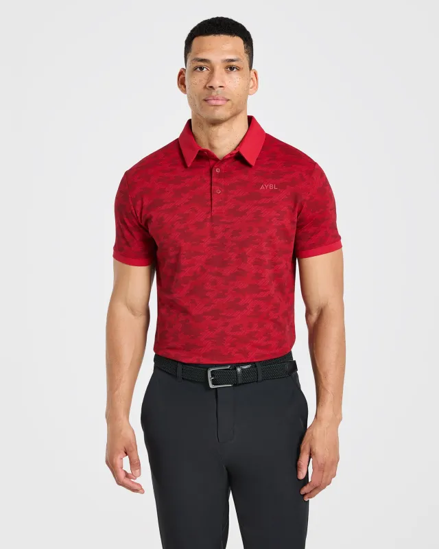 Precision Camo Polo - Muted Red made by AYBL