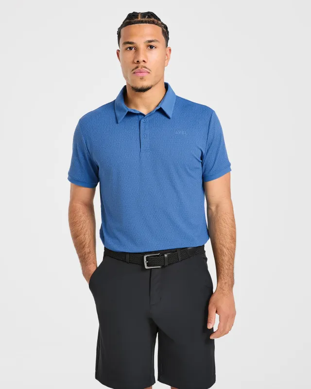 Precision Geometric Polo - Ocean Blue made by AYBL