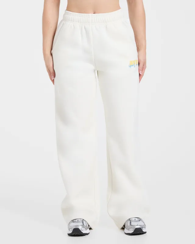 Sports Society Oversized Straight Leg Joggers - Off White made by AYBL