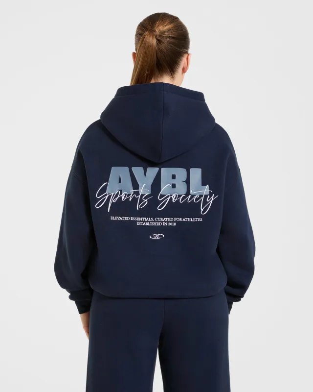 Sports Society Oversized Hoodie - Navy made by AYBL