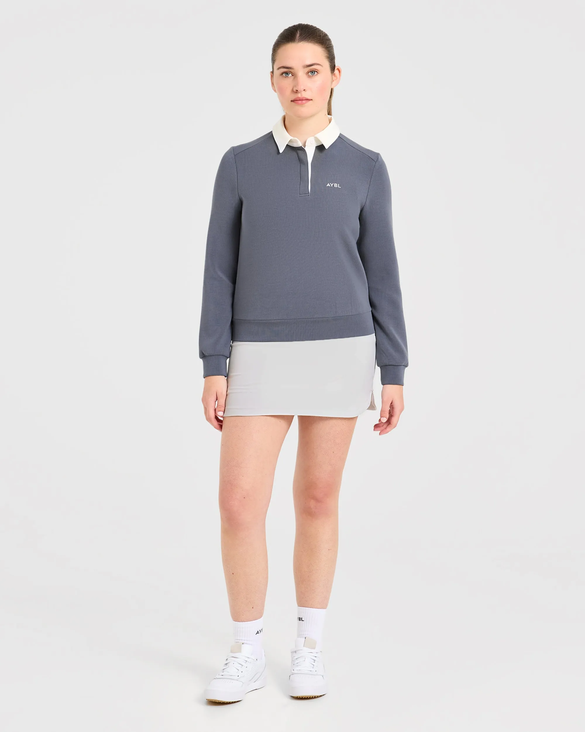 Signature Long Sleeve Polo - Steel Blue sold by AYBL product image thumbnail 3