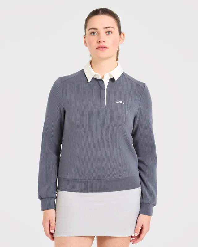 Signature Long Sleeve Polo - Steel Blue made by AYBL