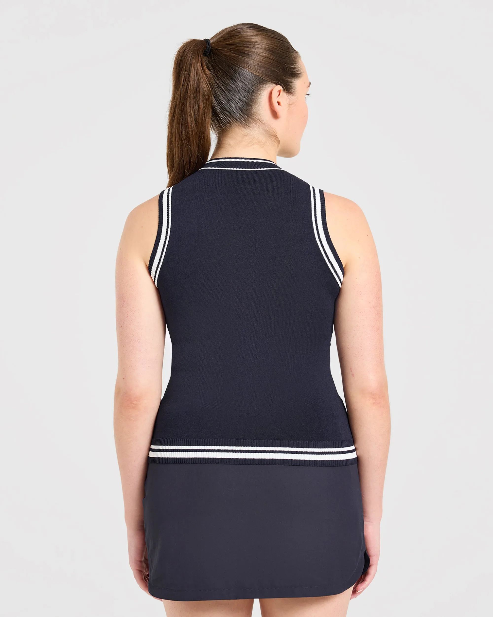 Classic Knitted High Neck Vest - Navy sold by AYBL product image thumbnail 2