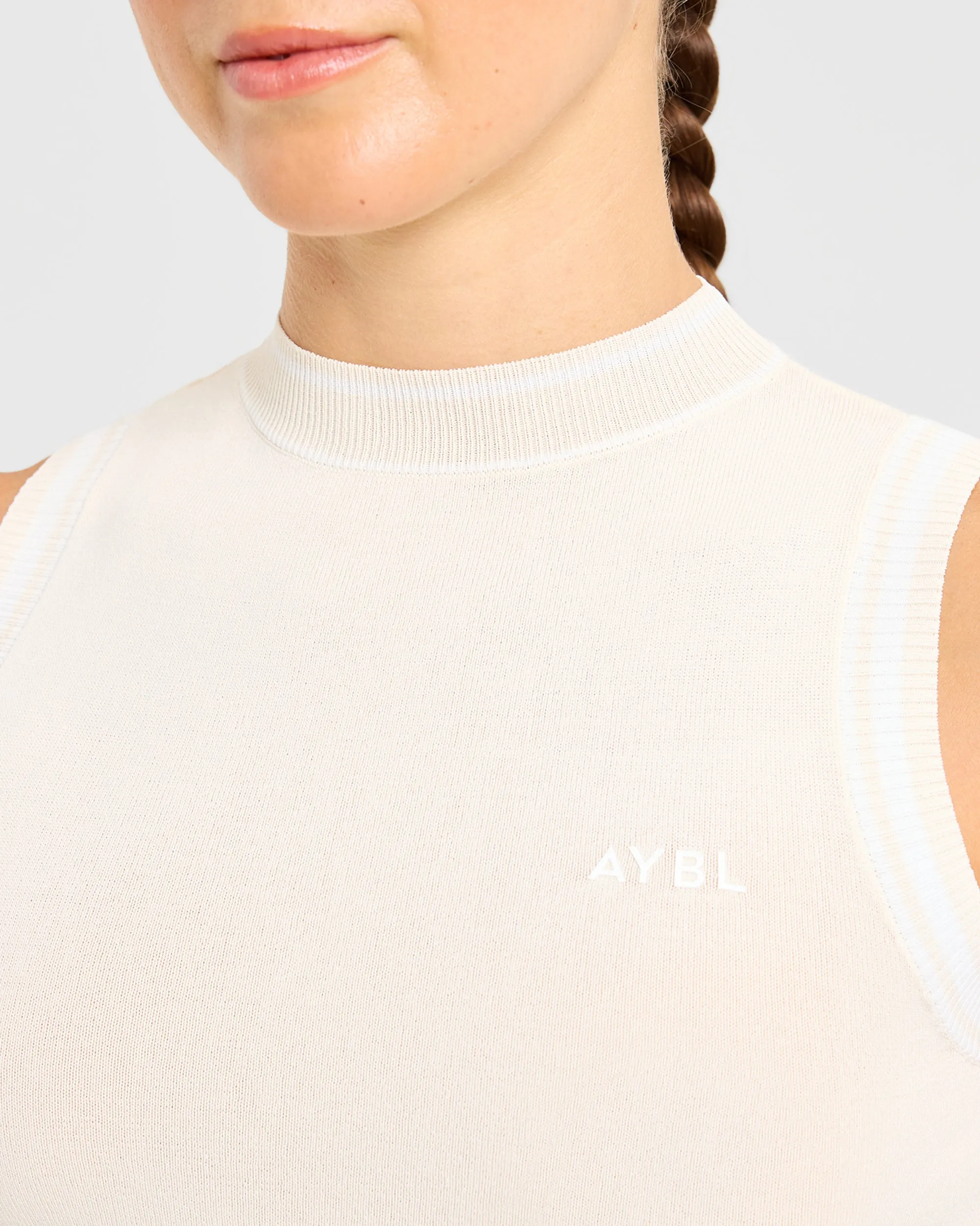 Classic Knitted High Neck Vest - Beige sold by AYBL product image thumbnail 5