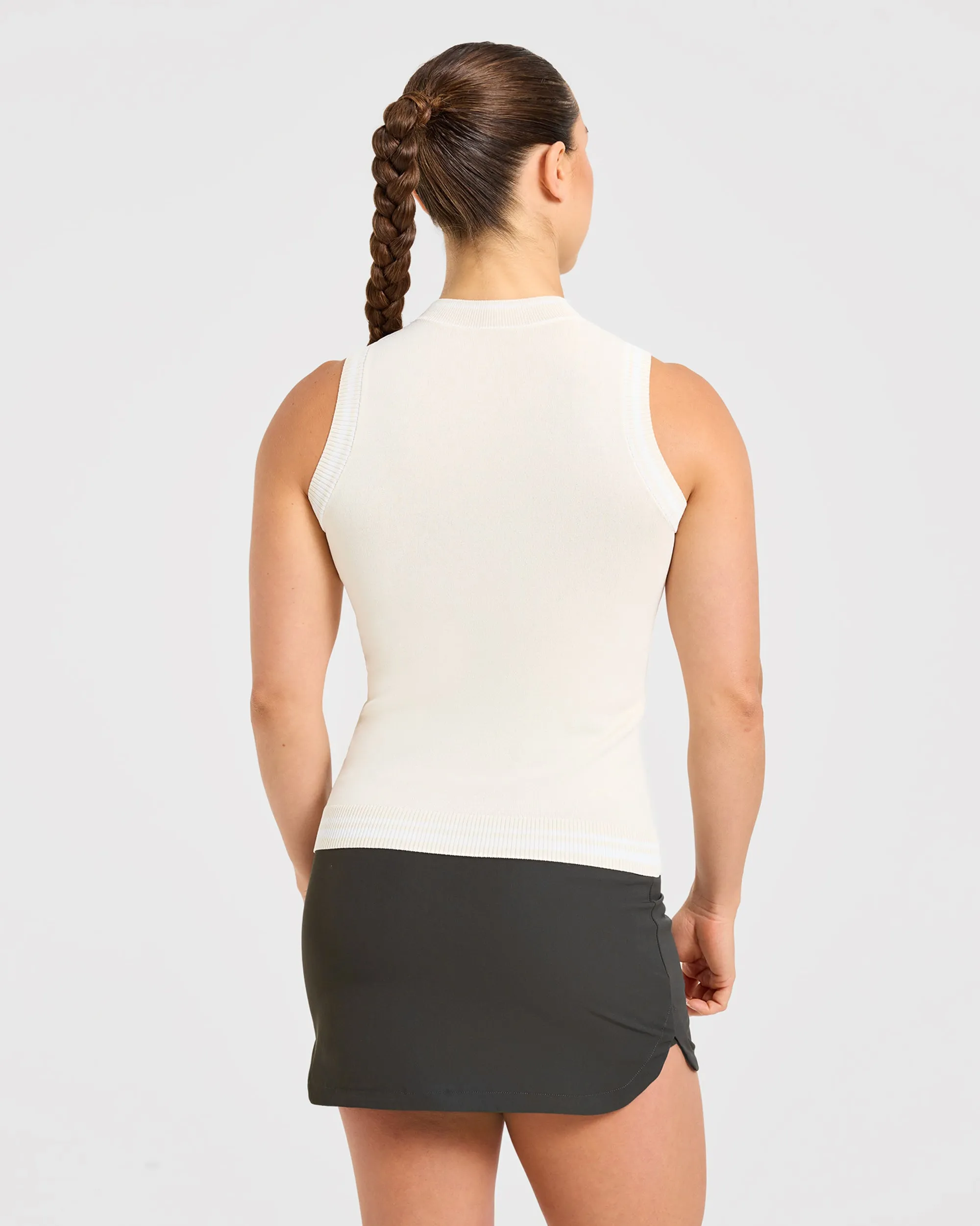 Classic Knitted High Neck Vest - Beige sold by AYBL product image thumbnail 2