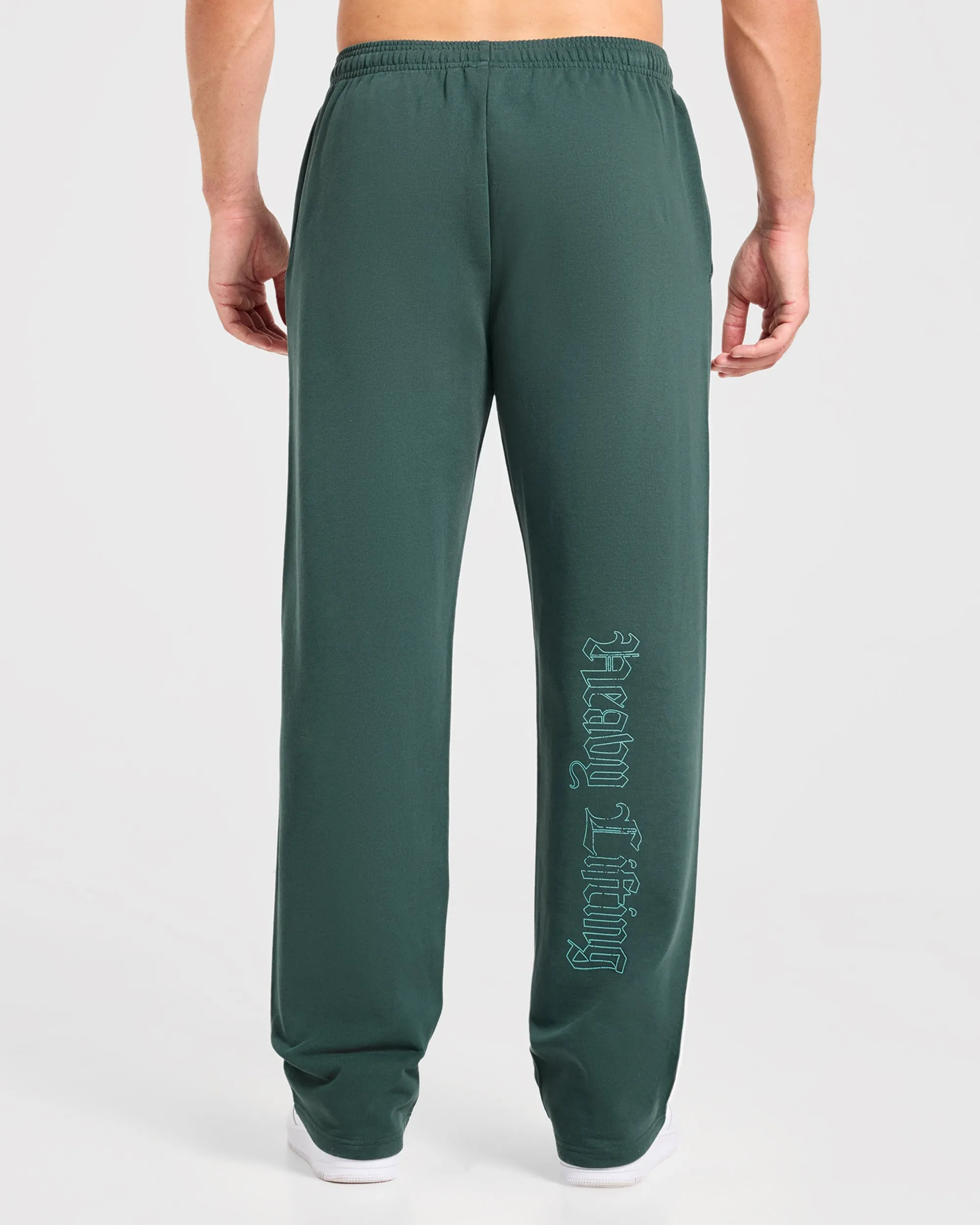 Heavy Lifting Gothic Oversized Straight Leg Joggers - Midnight Teal sold by AYBL product image thumbnail 2