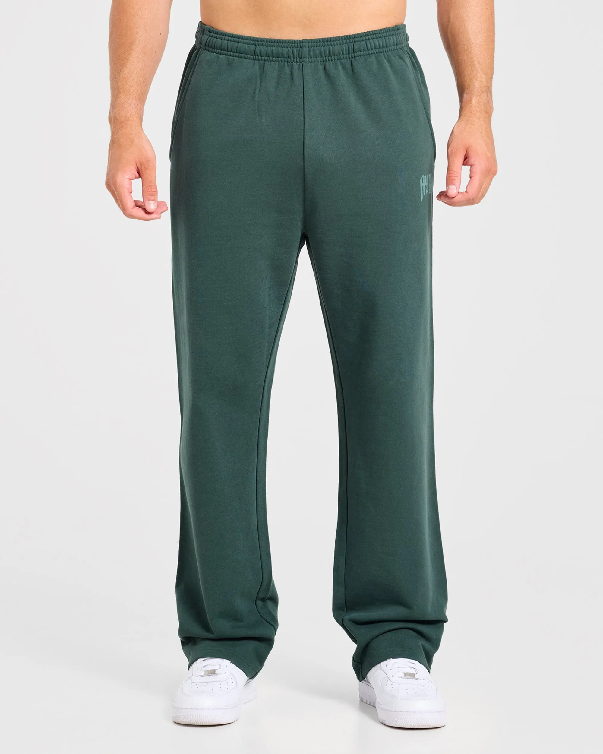 Heavy Lifting Gothic Oversized Straight Leg Joggers - Midnight Teal sold by AYBL