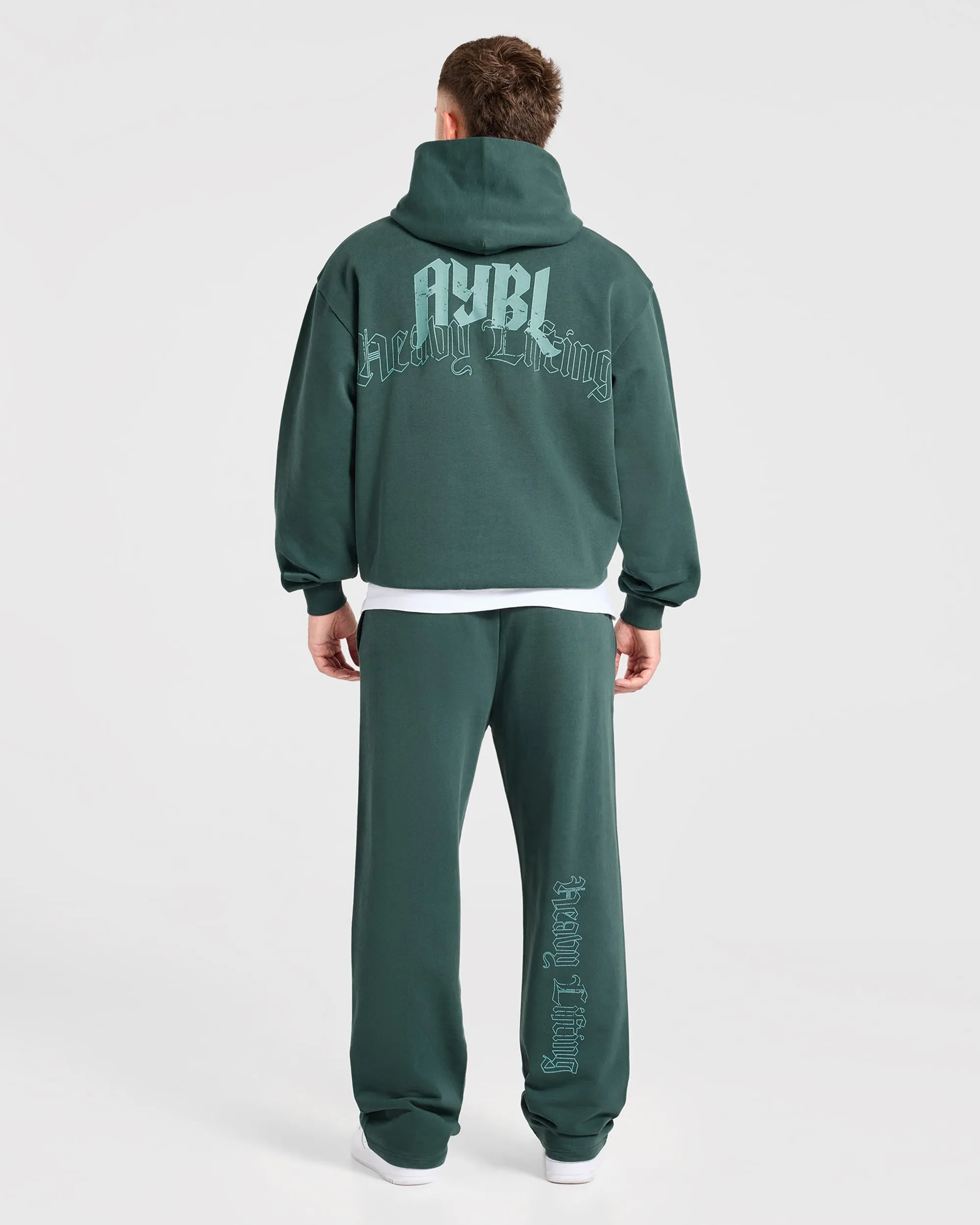 Heavy Lifting Gothic Oversized Hoodie - Midnight Teal sold by AYBL product image thumbnail 4