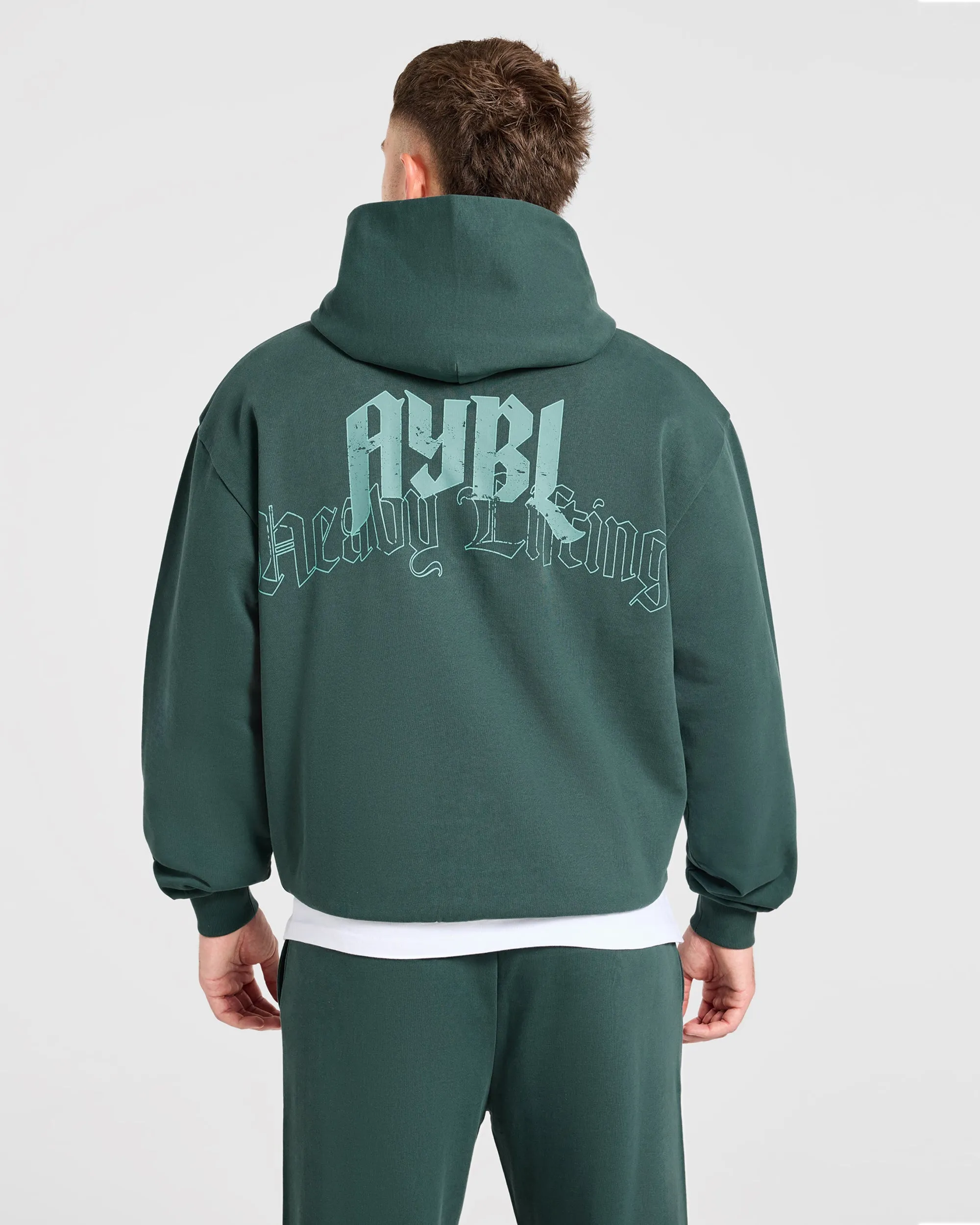 Heavy Lifting Gothic Oversized Hoodie - Midnight Teal sold by AYBL