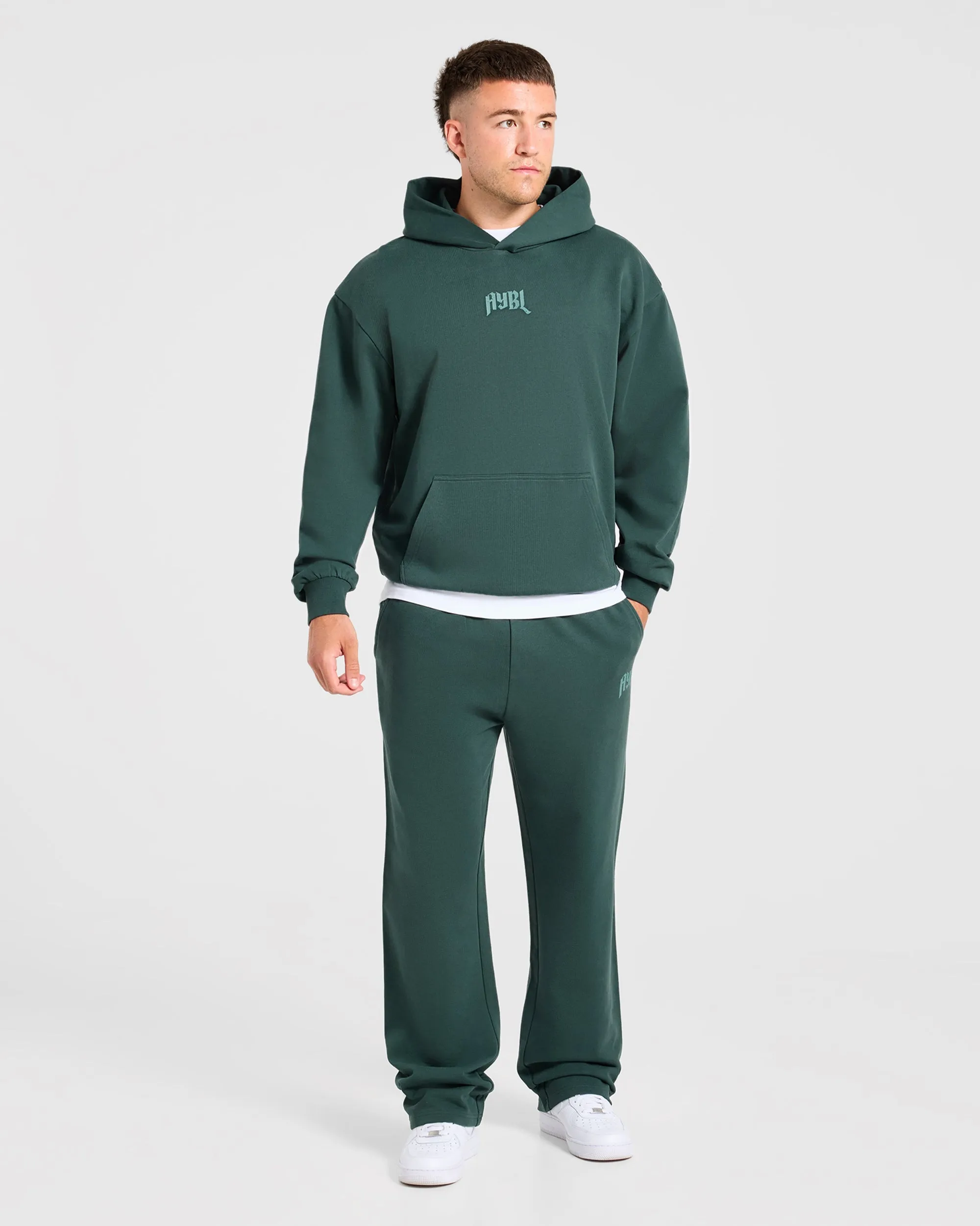 Heavy Lifting Gothic Oversized Hoodie - Midnight Teal sold by AYBL product image thumbnail 3