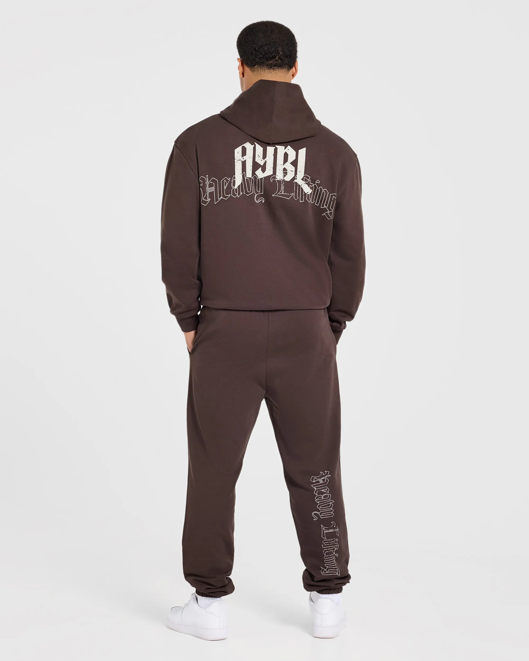 Heavy Lifting Gothic Oversized Joggers - Brown/Cream sold by AYBL product image thumbnail 4