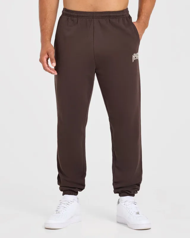 Heavy Lifting Gothic Oversized Joggers - Brown/Cream made by AYBL