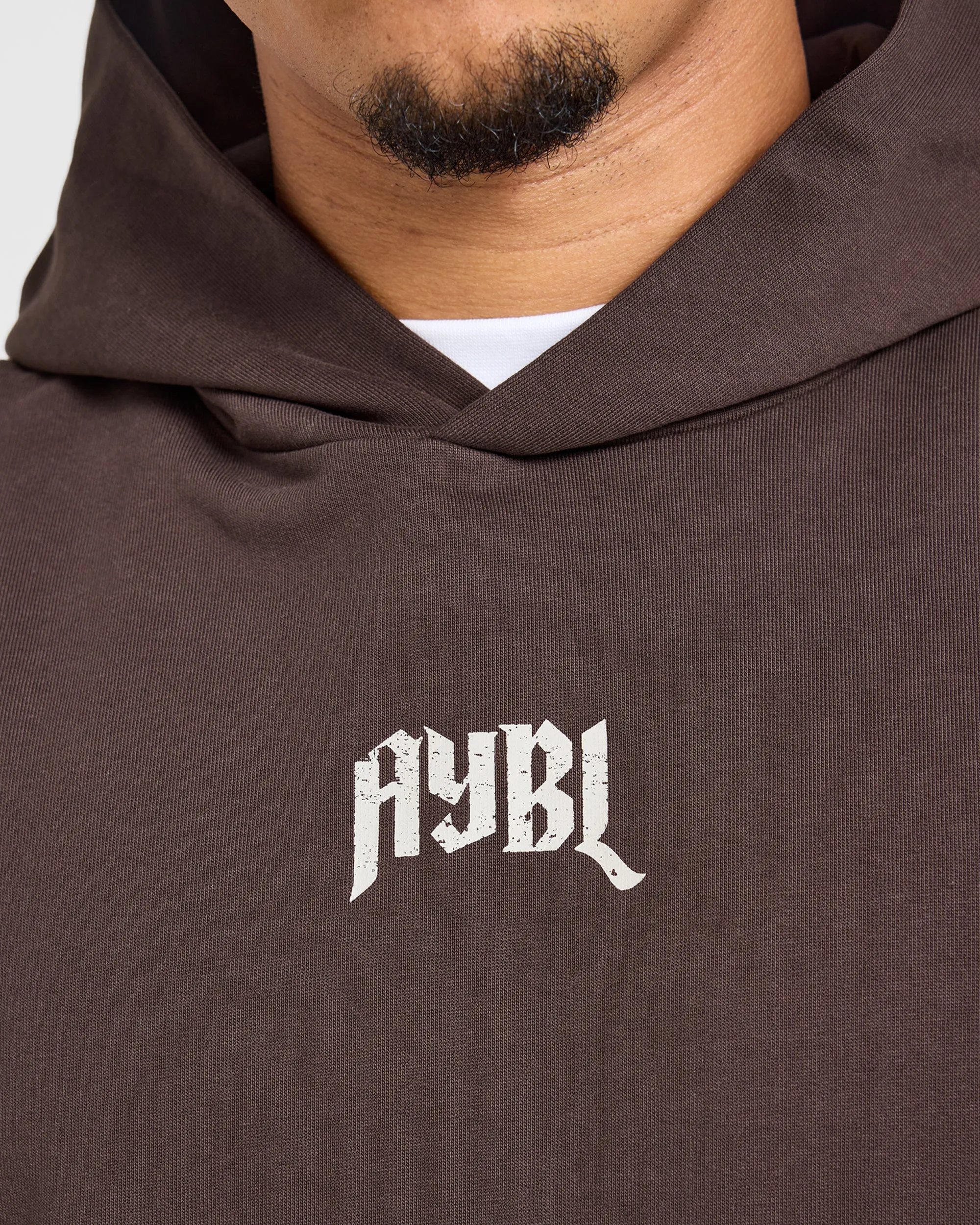 Heavy Lifting Gothic Oversized Hoodie - Brown/Cream sold by AYBL product image thumbnail 5