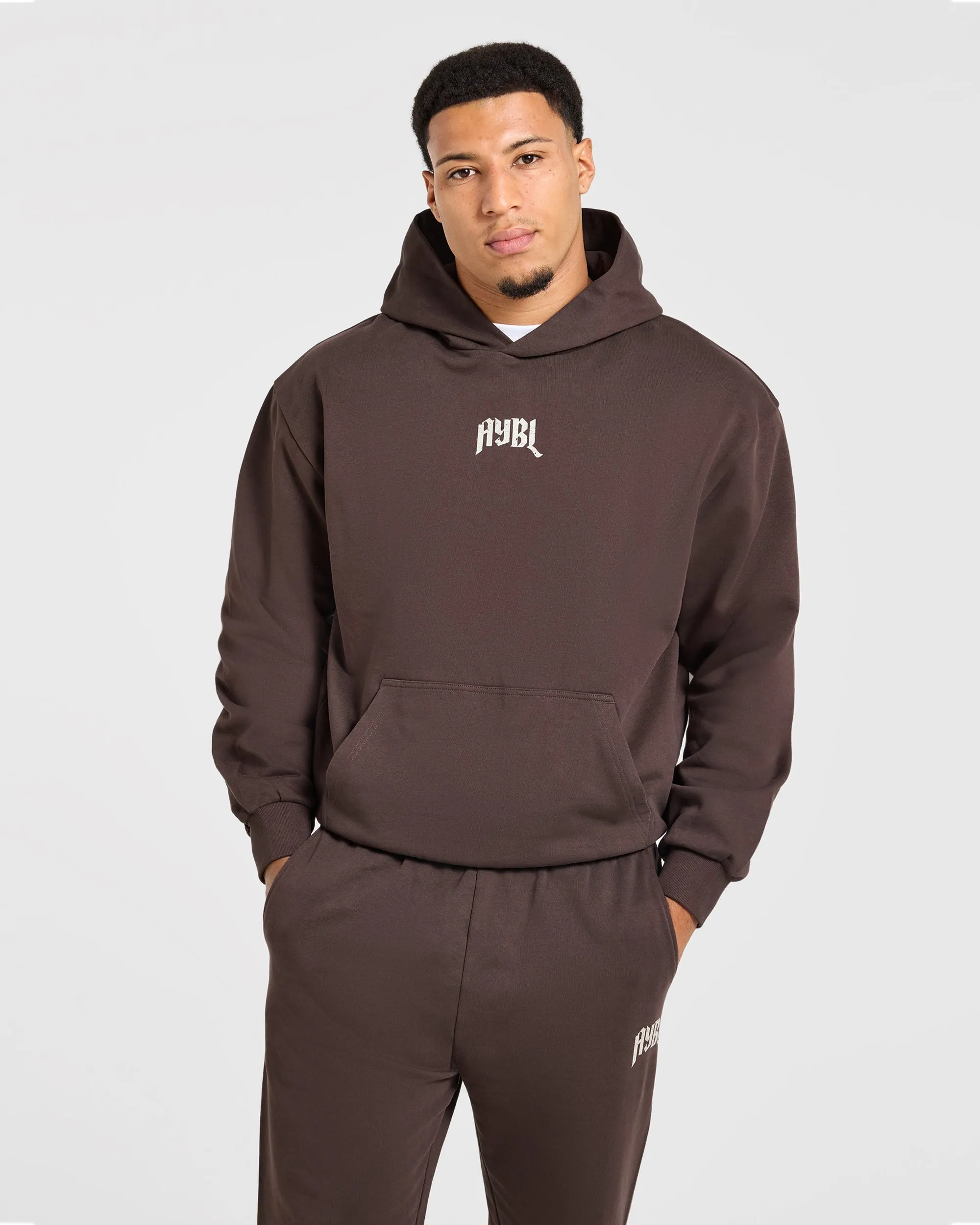 Heavy Lifting Gothic Oversized Hoodie - Brown/Cream sold by AYBL product image thumbnail 2