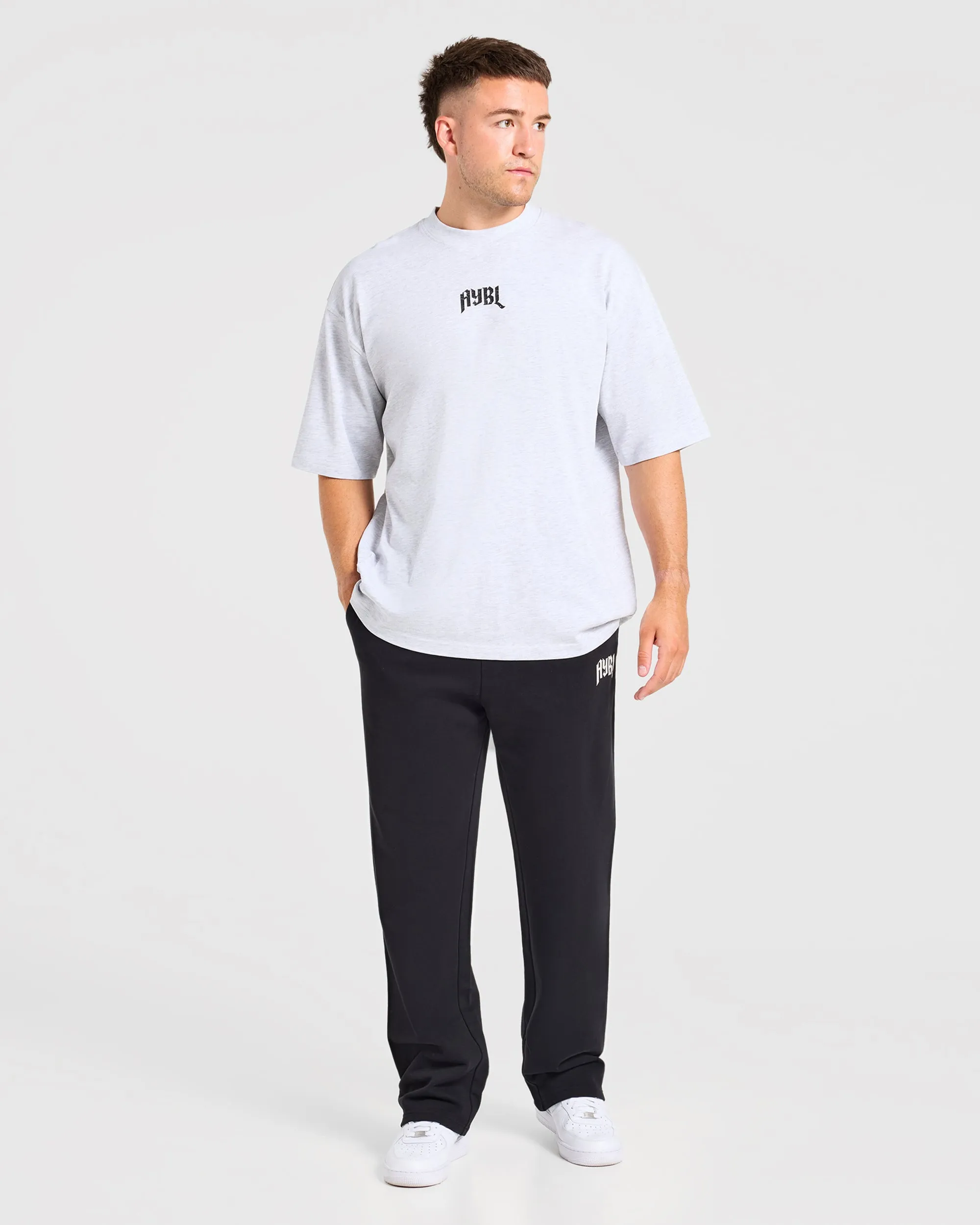 Heavy Lifting Gothic Oversized Straight Leg Joggers - Black/White sold by AYBL product image thumbnail 3