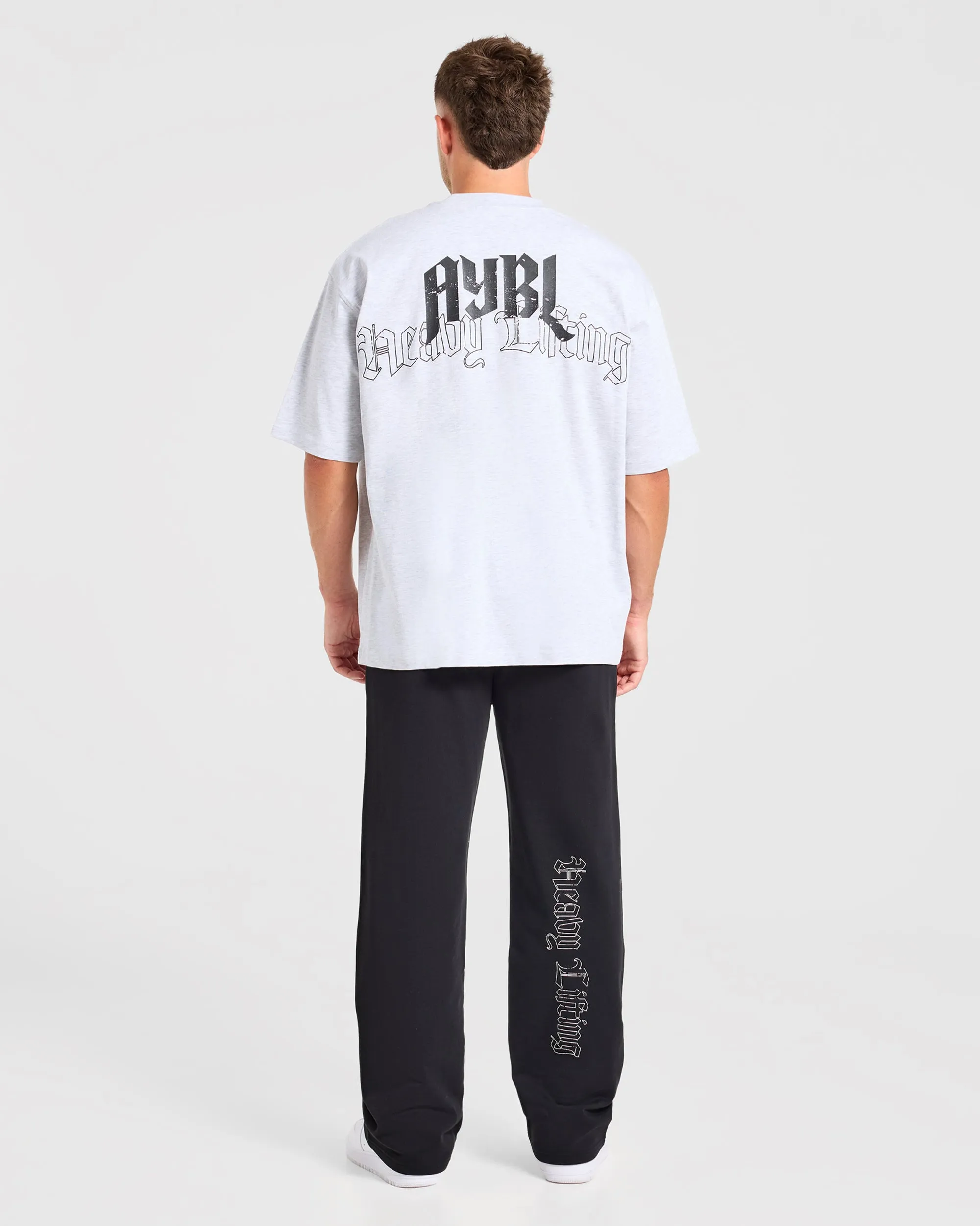 Heavy Lifting Gothic Oversized Straight Leg Joggers - Black/White sold by AYBL product image thumbnail 4