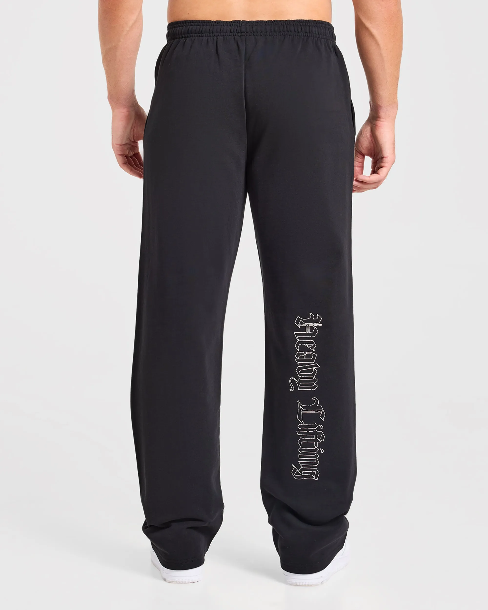 Heavy Lifting Gothic Oversized Straight Leg Joggers - Black/White sold by AYBL
