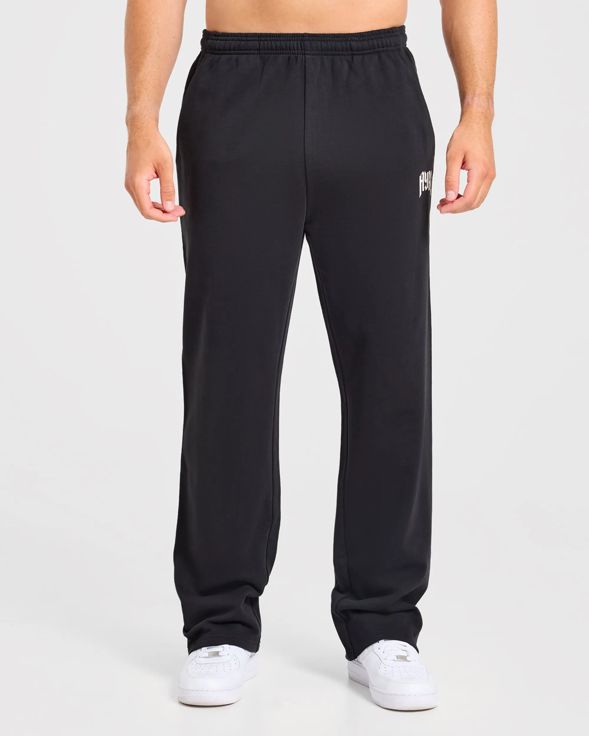Heavy Lifting Gothic Oversized Straight Leg Joggers - Black/White sold by AYBL product image thumbnail 2