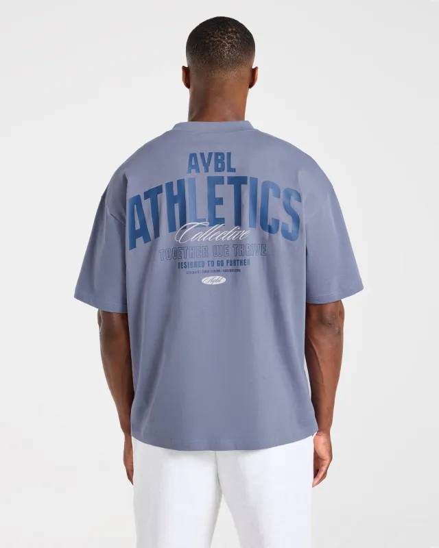 Script Collective Oversized T Shirt - Titanium Blue made by AYBL