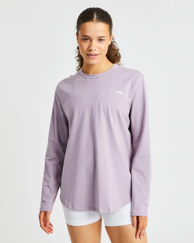 Everyday Relaxed Long Sleeve T Shirt - Muted Mauve sold by AYBL