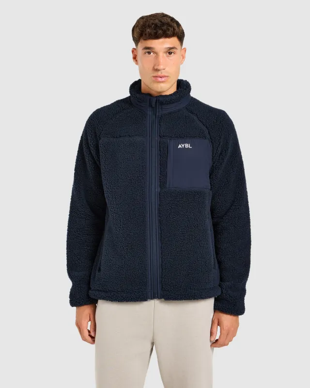 Classic Zip Up Fleece Jacket - Navy made by AYBL