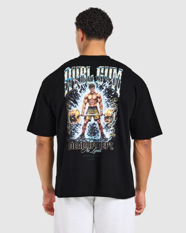 Anime Deadlift Dept Oversized T Shirt - Black/Yellow made by AYBL