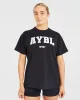 Classic Varsity Oversized T Shirt - Black sold by AYBL