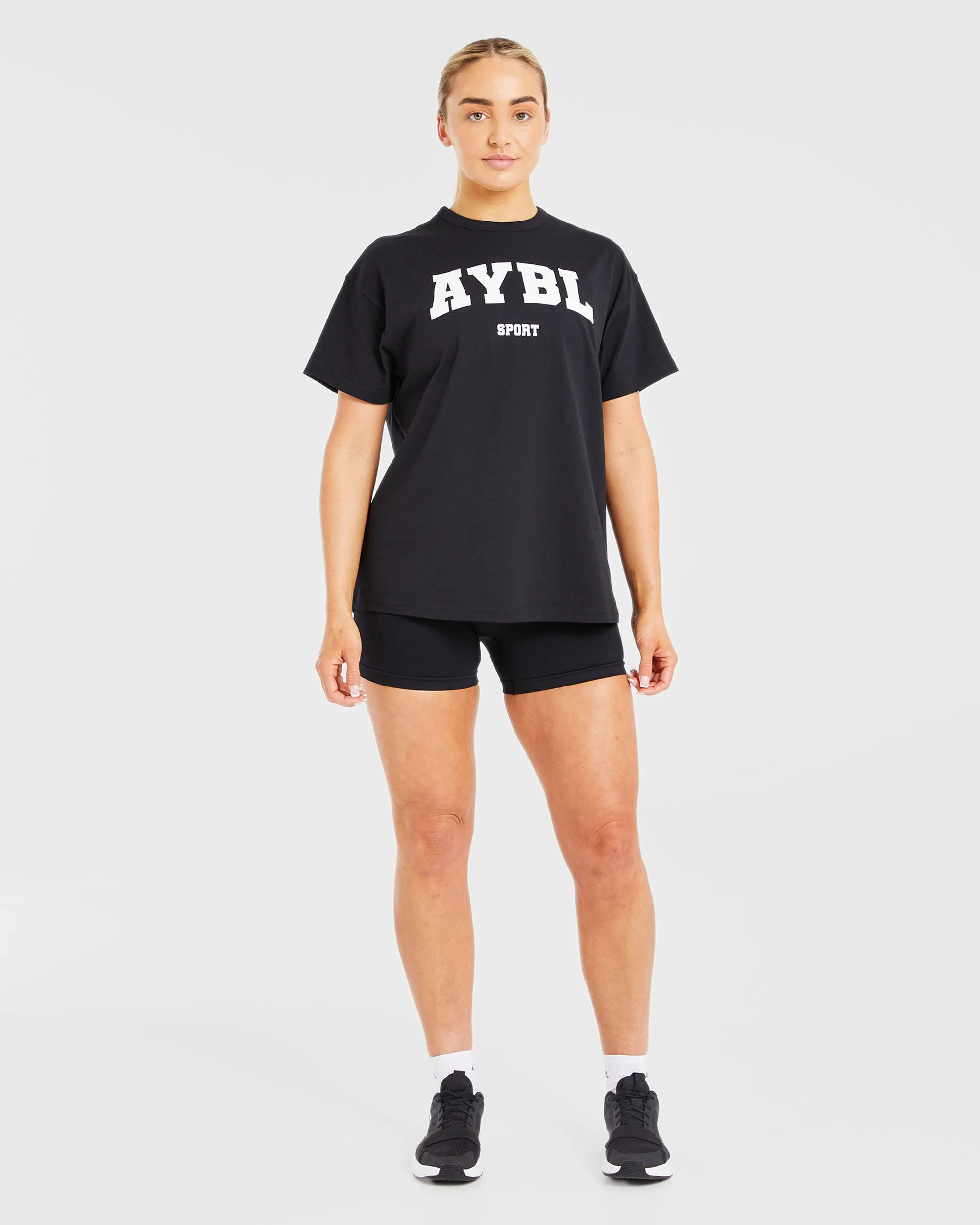 Classic Varsity Oversized T Shirt - Black sold by AYBL product image thumbnail 3
