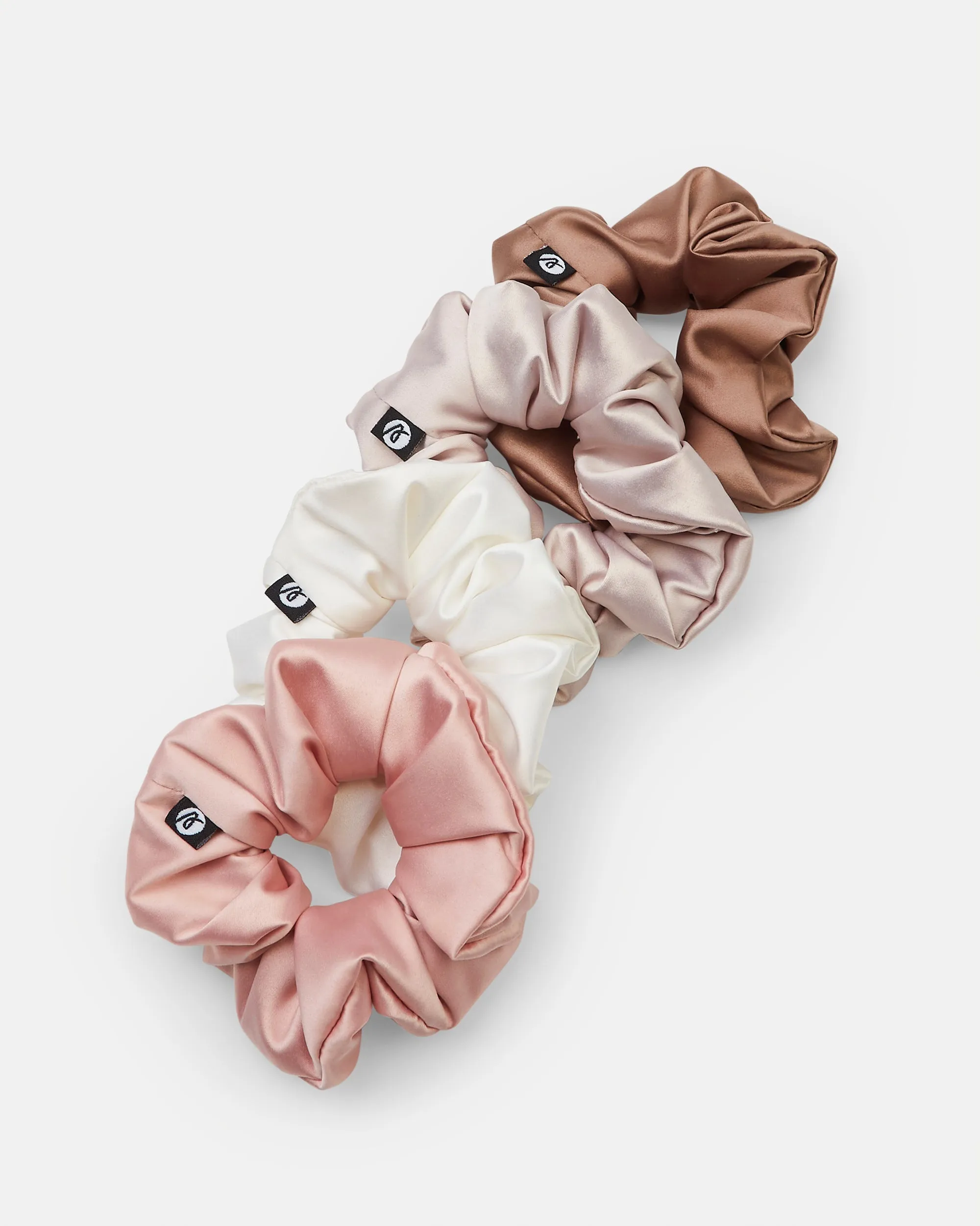 Scrunchie 4 Pack - White/Champagne/Pink/Mocha sold by AYBL