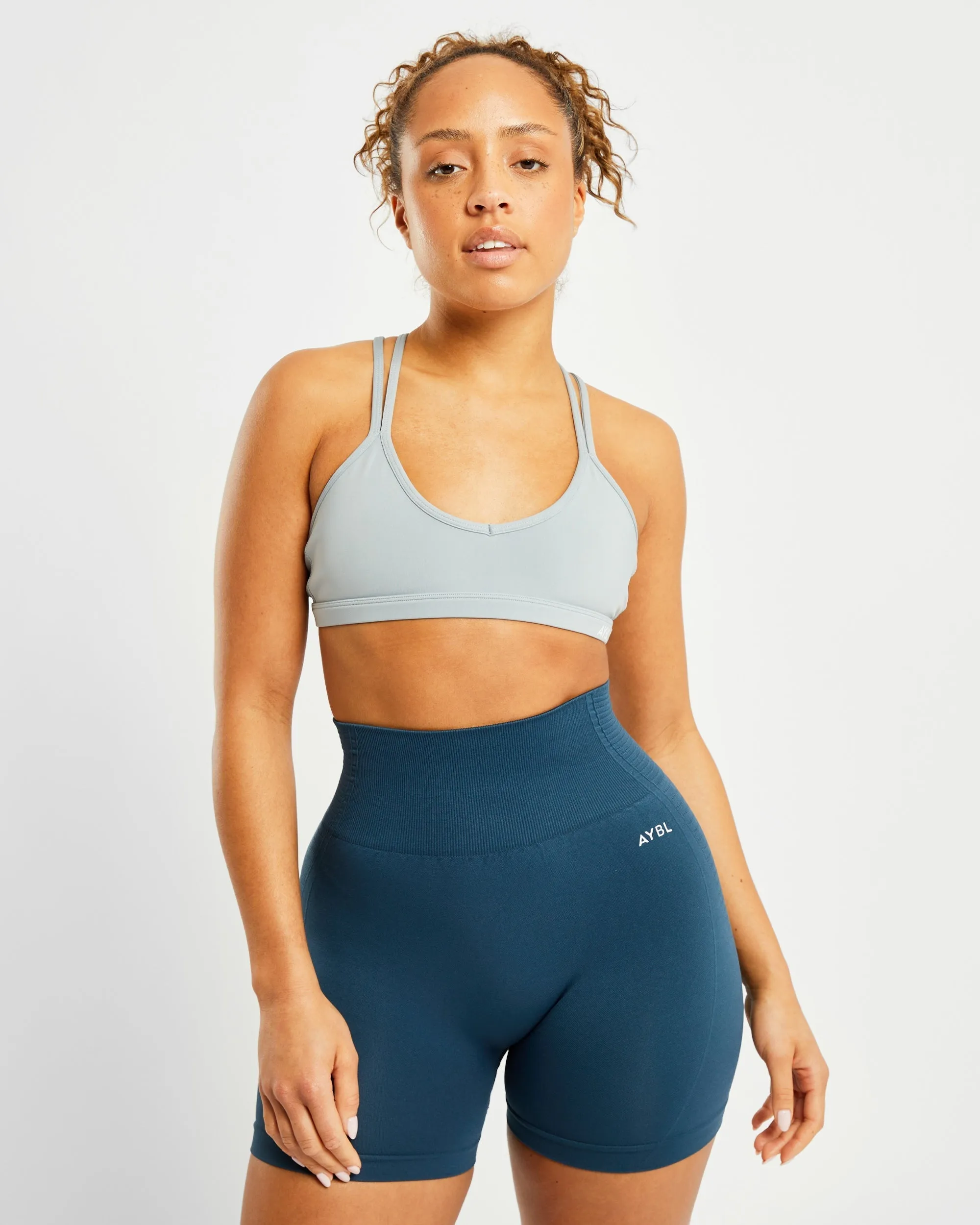 Essential Strappy Sports Bra - Pebble Grey sold by AYBL