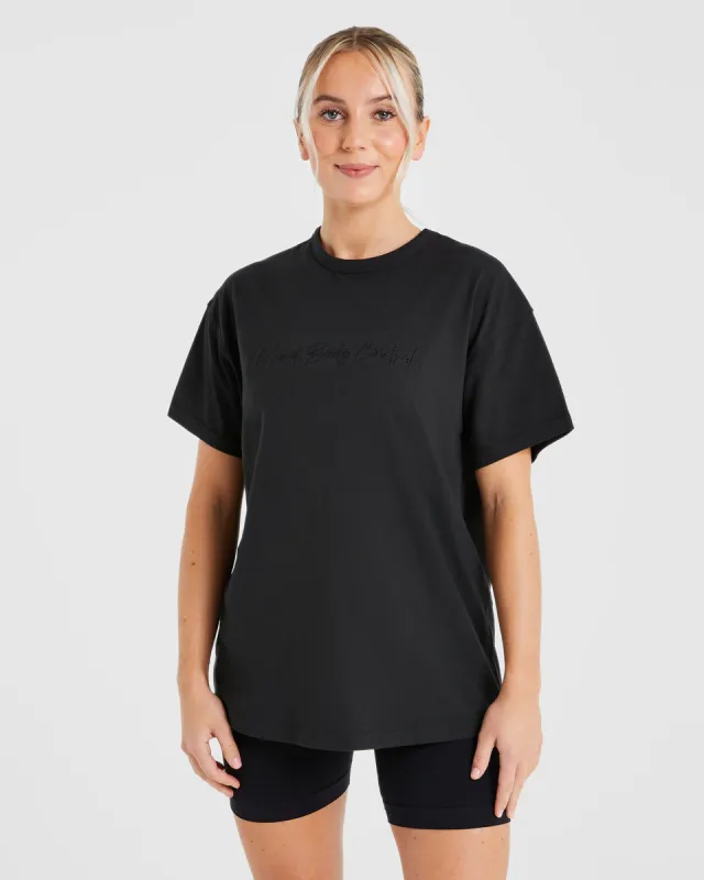 Mind Body Control Oversized T Shirt - Black sold by AYBL