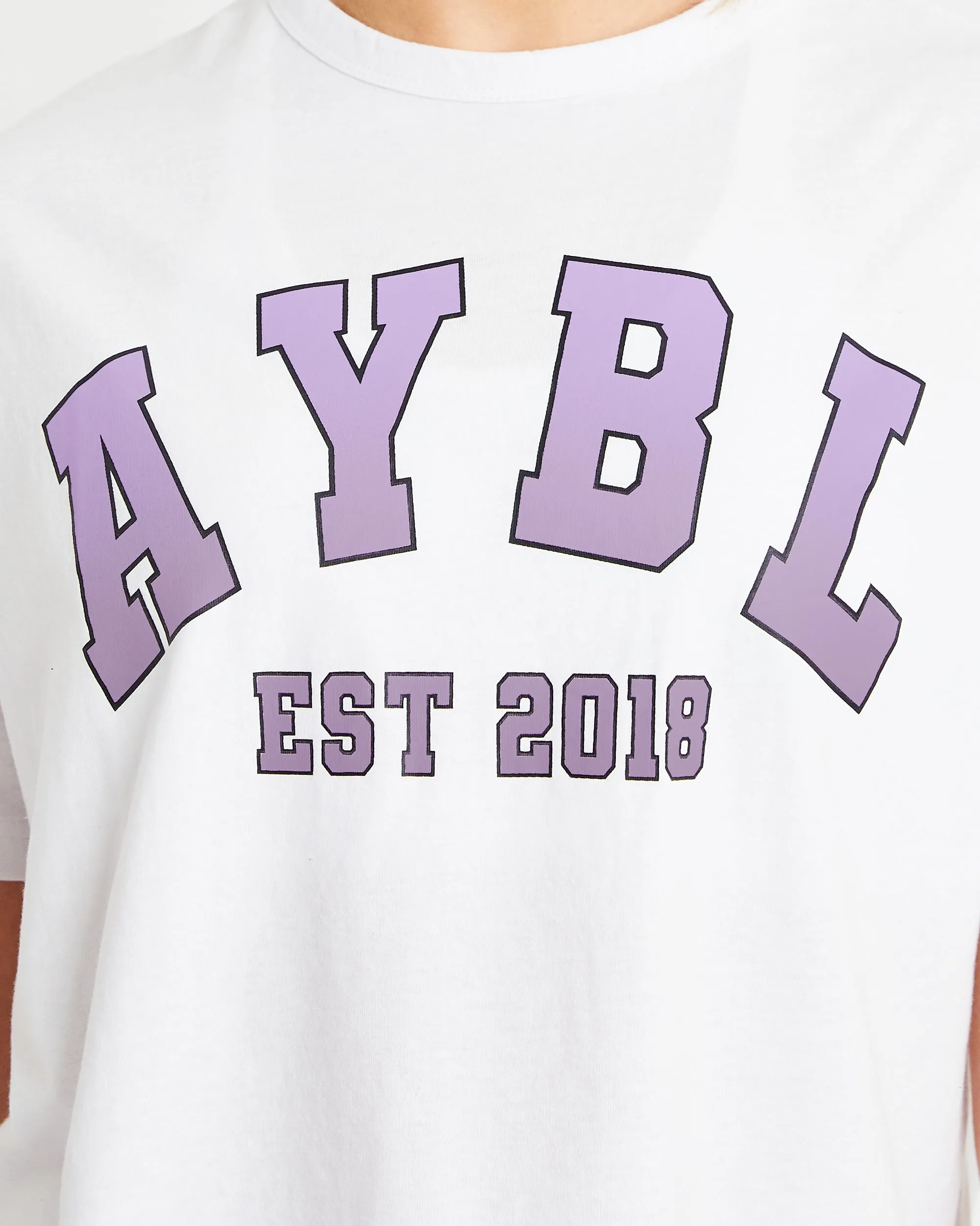 Varsity Oversized T Shirt - White/Purple sold by AYBL product image thumbnail 5