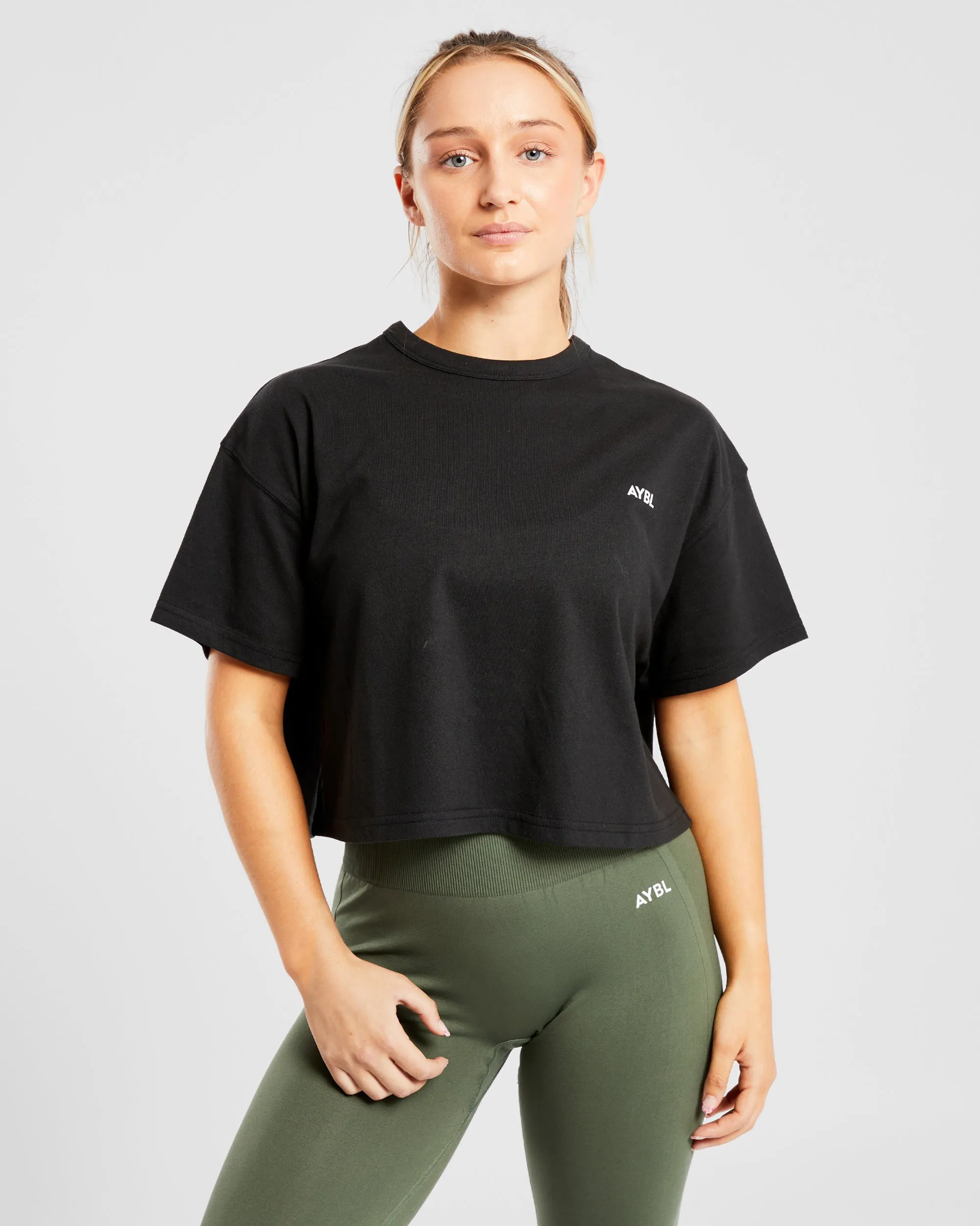 Essential Oversized Crop T Shirt - Black sold by AYBL
