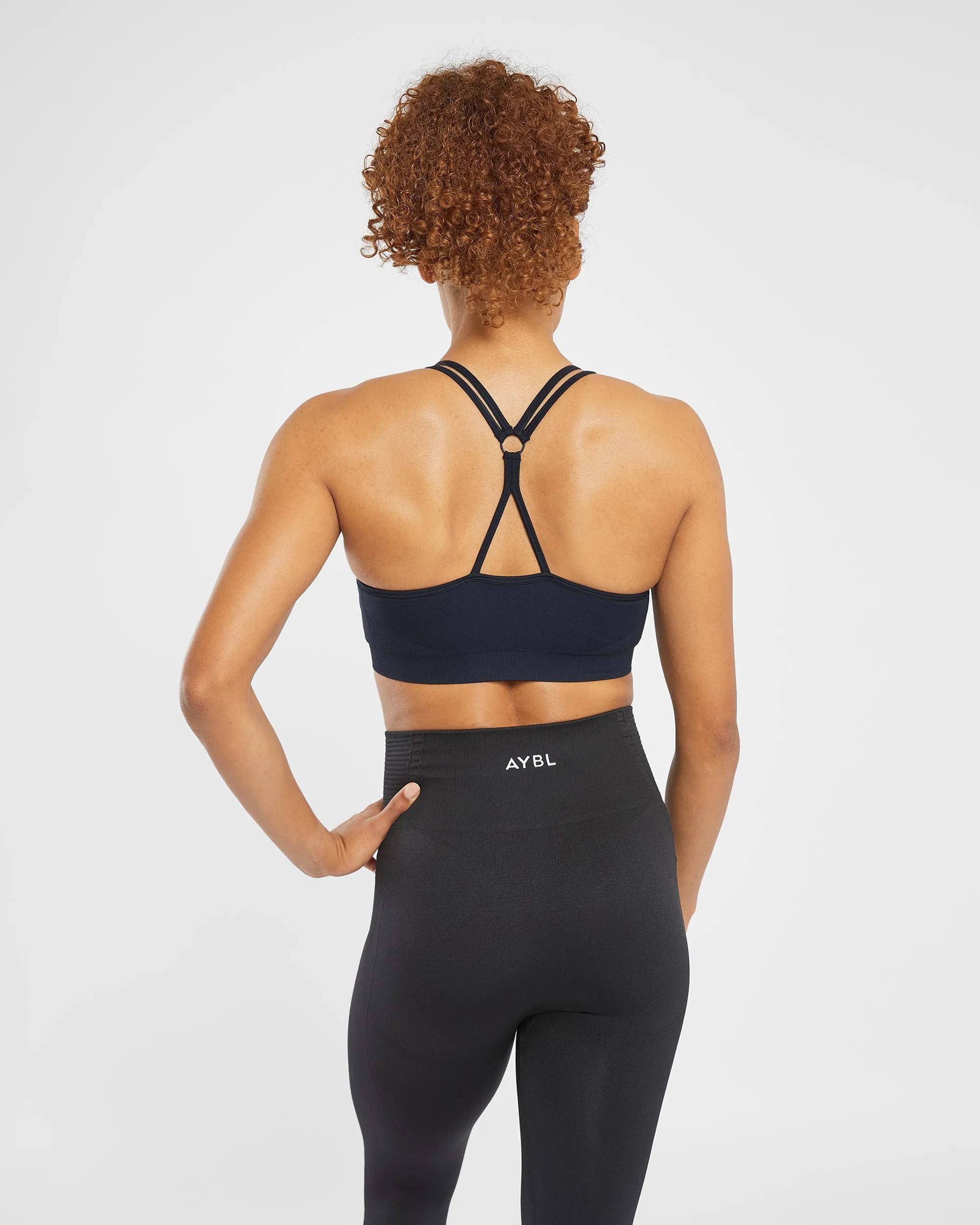 Essential Seamless Ruched Sports Bra - Navy sold by AYBL product image thumbnail 2