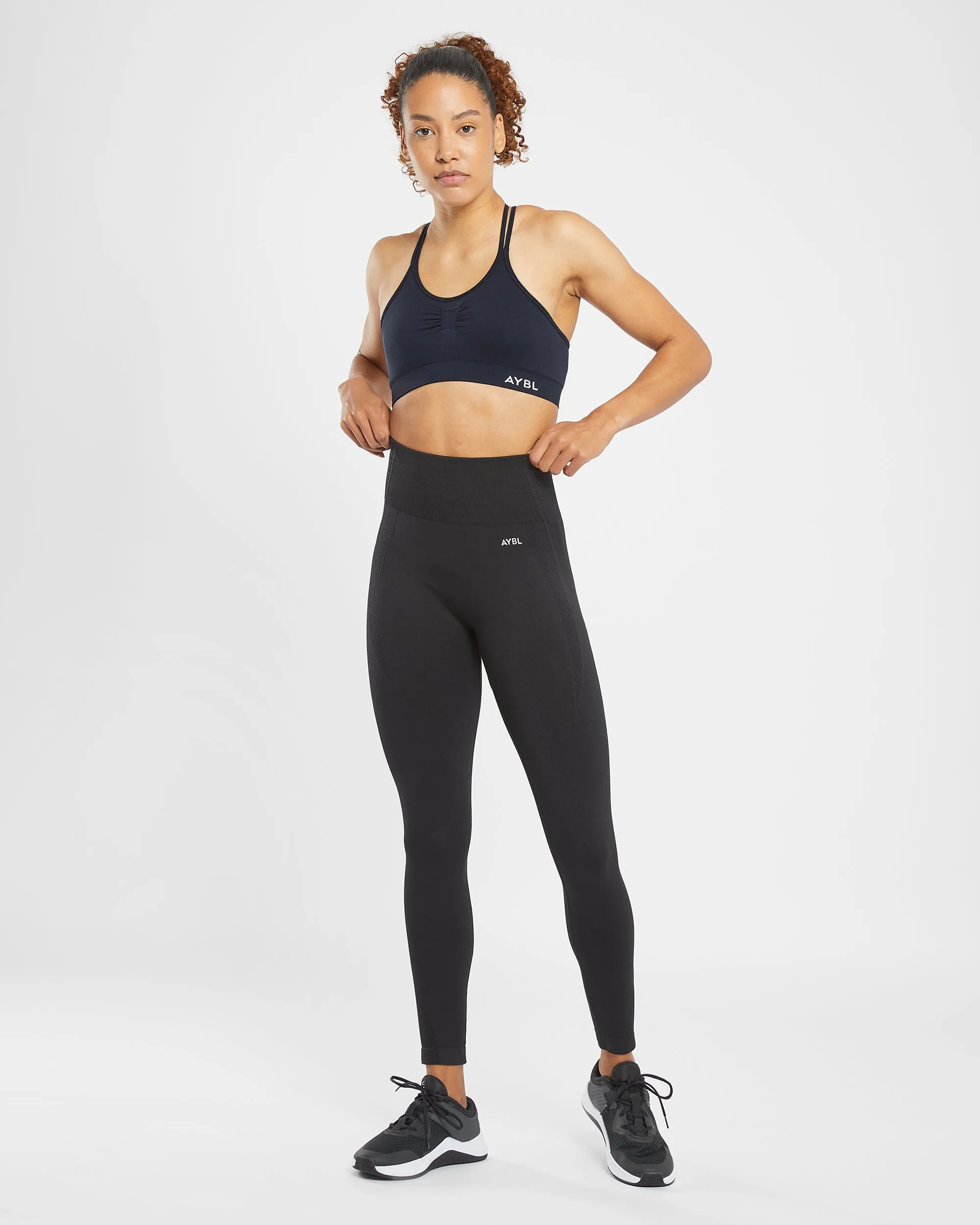 Essential Seamless Ruched Sports Bra - Navy sold by AYBL product image thumbnail 3