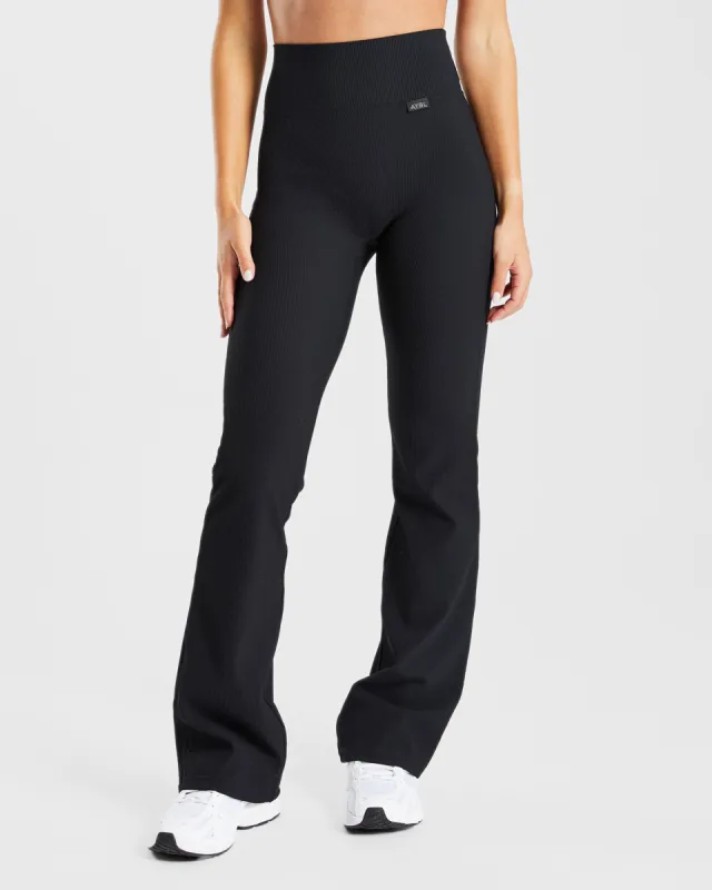 Sculpt Ribbed Flared Leggings - Black sold by AYBL