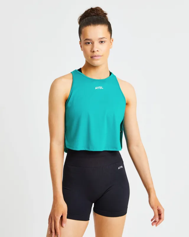 Strive Crop Vest - Turquoise sold by AYBL