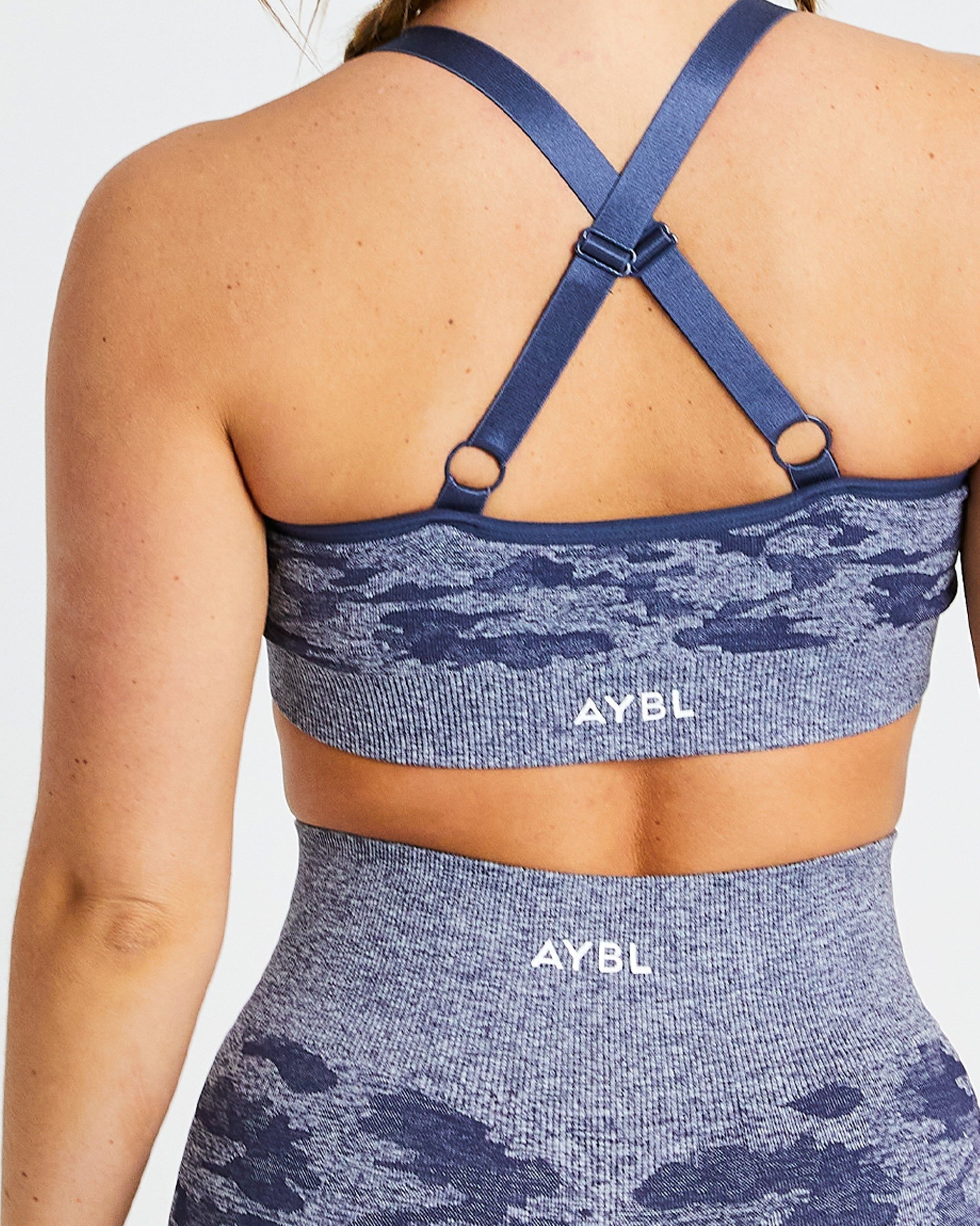 Evolve Camo Seamless Sports Bra - Navy sold by AYBL product image thumbnail 8
