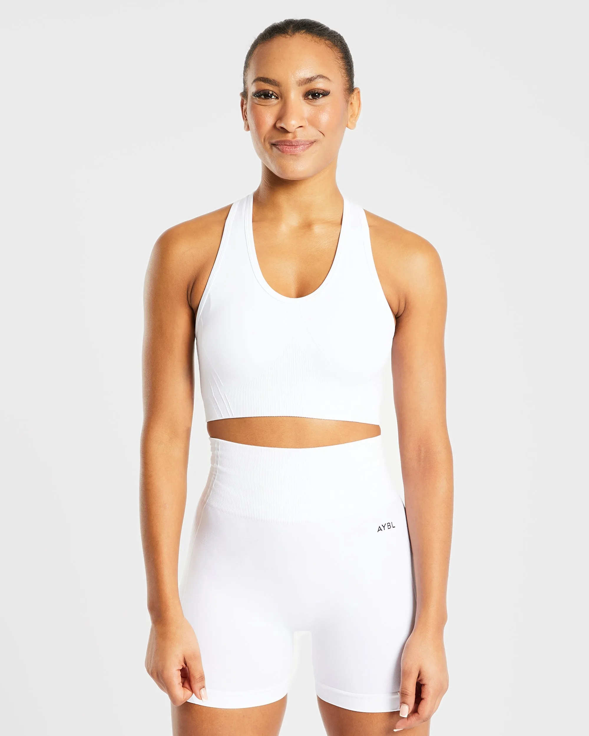Balance V2 Seamless Sports Bra - White sold by AYBL
