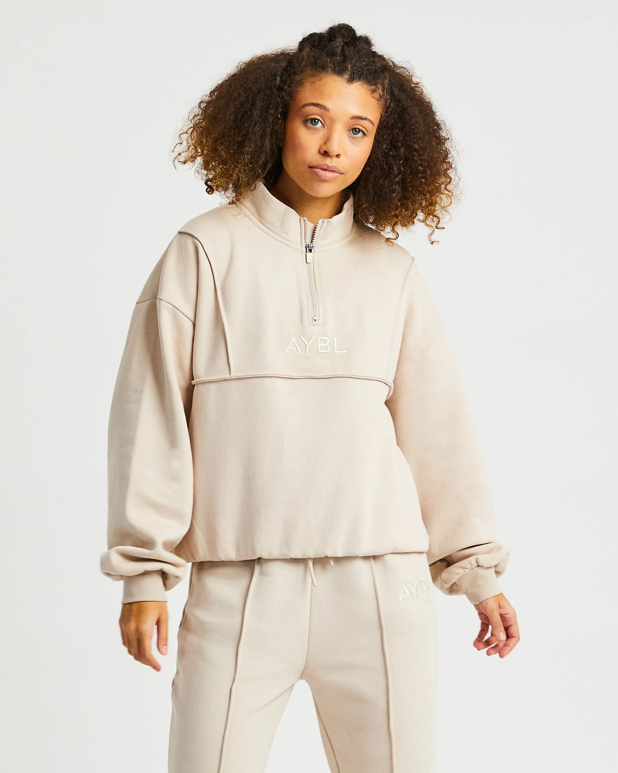 Luxe 1/2 Zip Pullover - Sand sold by AYBL