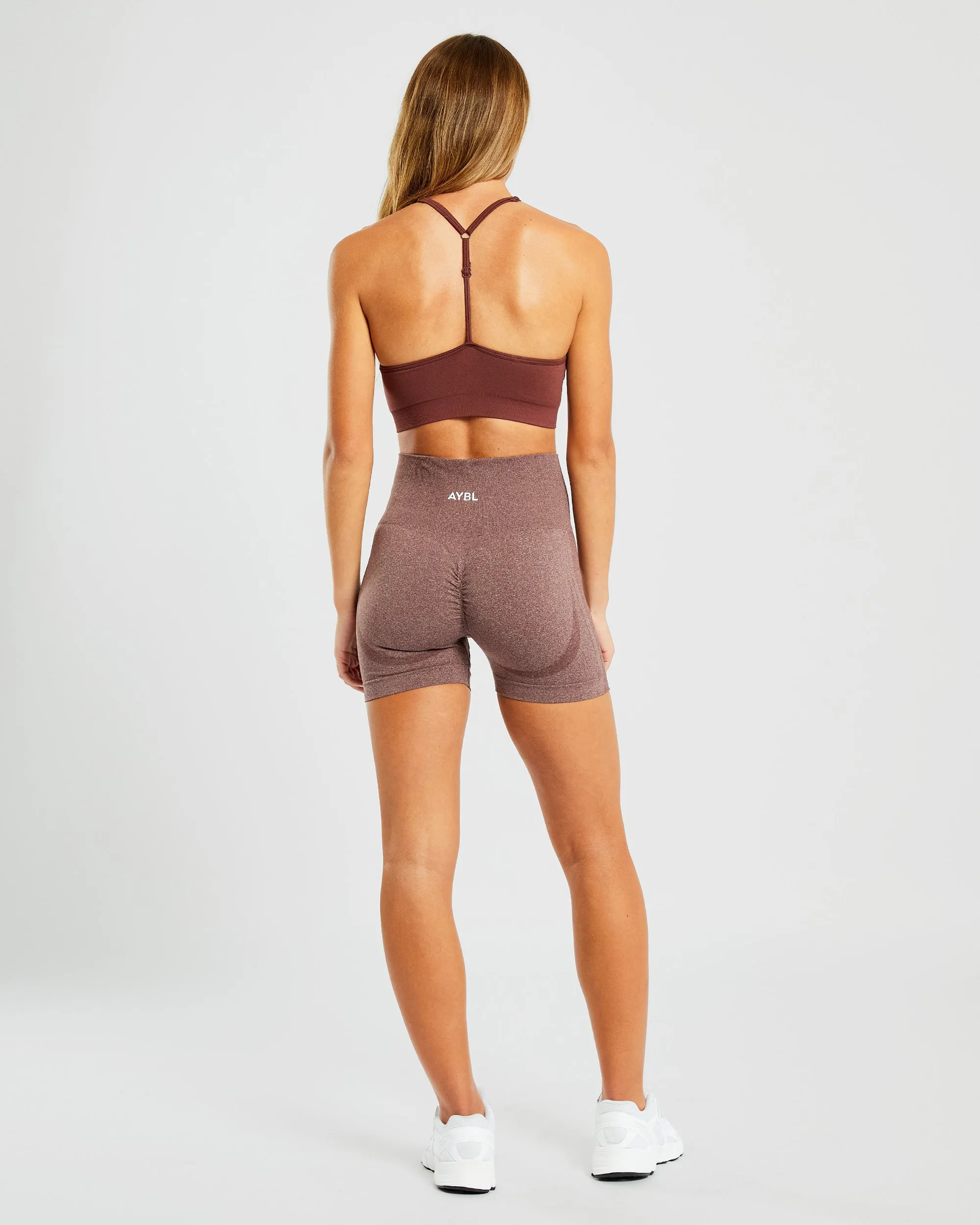 Essential Seamless V Neck Sports Bra - Cherry Brown sold by AYBL product image thumbnail 4