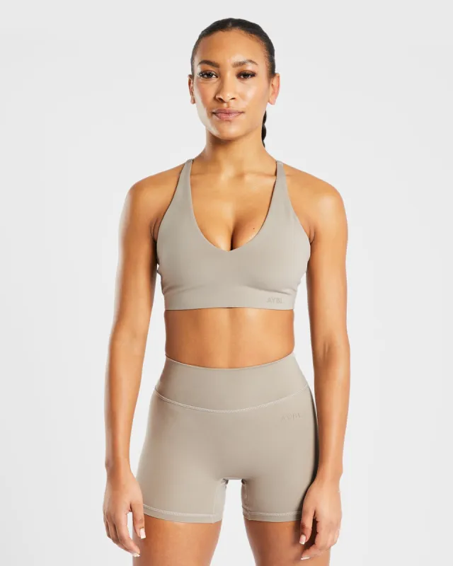 Staple Sports Bra - Muted Taupe sold by AYBL